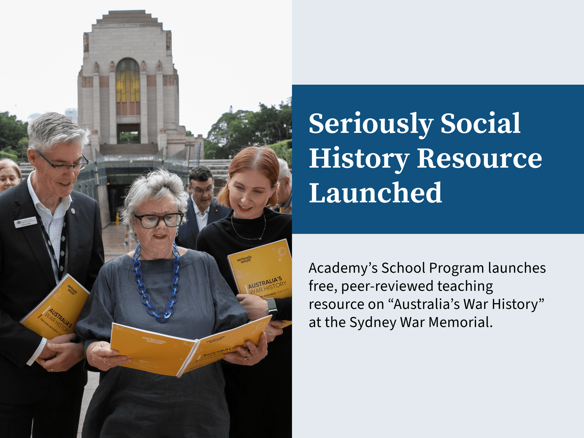 “Australia’s War History” education resource launched at Sydney Anzac Memorial